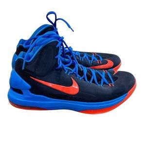 Nike men’s KD5 Thunder Away Black, Red & Blue High-Top Sneakers size 13